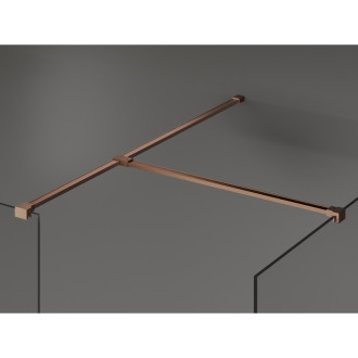 Mexen Kioto Sprchová zástěna 130 x 115 cm, průhledná, kartáčovaná měď - 800-130-202-65-00-115