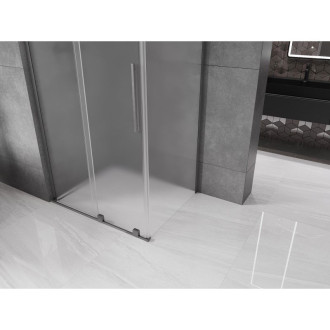 Mexen Velar L posuvný sprchový kout 120 x 75 cm, matná, kartáčovaná pistolově šedá - 871-120-075-33-66