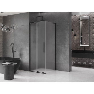 Mexen Velar L posuvný sprchový kout 90 x 90 cm, matná, černá - 871-090-090-33-70