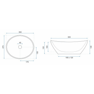 Rea umyvadlo na desku Sofia Mini - černá REA-U8013