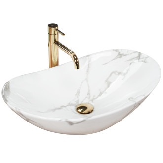 Rea Royal Marmo Shiny umyvadlo na desku REA-U8009