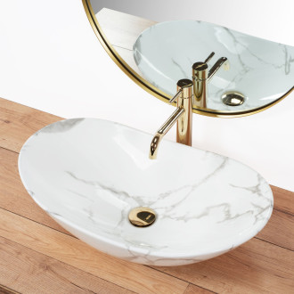 Rea Royal Marmo Shiny umyvadlo na desku REA-U8009