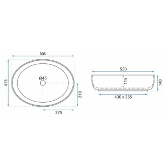 Rea Queen Thunder Shiny umyvadlo na desku REA-U4101