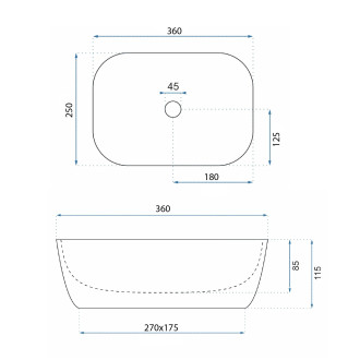 Umyvadlo na desku REA Belinda Mini Shiny Aiax