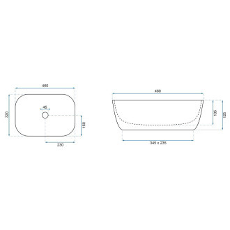 Rea umyvadlo na desku Belinda - black calala mat REA-U6759