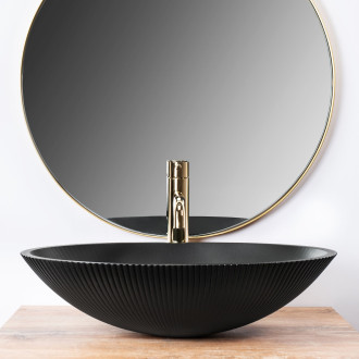 REA Della umyvadlo na desku, černá matt REA-U0274