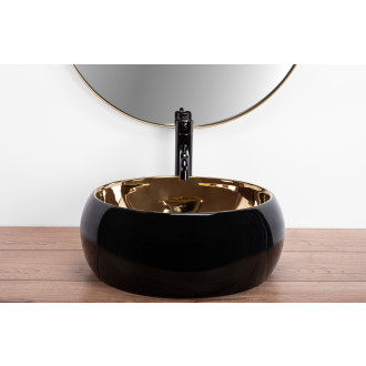 Umyvadlo na desku REA Luna Gold/Black