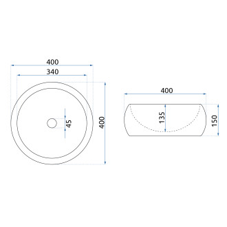 Umyvadlo na desku REA Luna Gold/Black