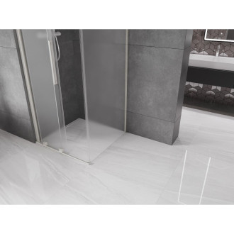 Posuvný sprchový kout Mexen Velar 110 x 110 cm, matný, kartáčovaný nikl - 871-110-110-31-97