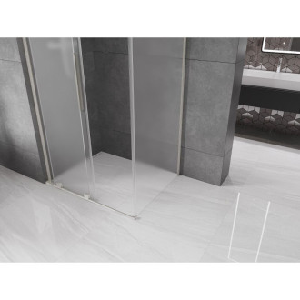 Mexen Velar L posuvný sprchový kout 120 x 85 cm, matná barva, kartáčovaný nikl - 871-120-085-33-97