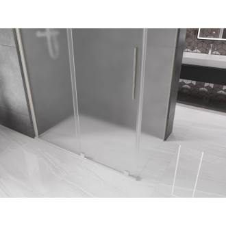 Posuvný sprchový kout Mexen Velar 140 x 85 cm, matná barva, kartáčovaný nikl - 871-140-085-31-97