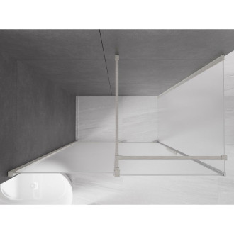 Posuvný sprchový kout Mexen Velar 160 x 80 cm, matný, kartáčovaný nikl - 871-160-080-31-97