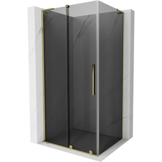 Mexen Velar L posuvný sprchový kout 100 x 120 cm, grafit, zlatá - 871-100-120-43-50