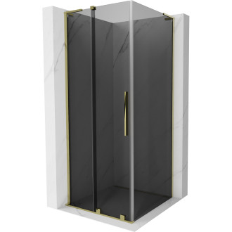 Mexen Velar L posuvný sprchový kout 110 x 110 cm, grafit, zlatá - 871-110-110-43-50