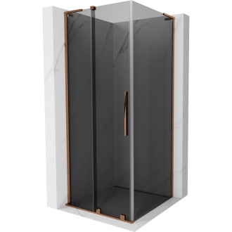 Mexen Velar L sprchový kout s posuvnou rukojetí 90 x 90 cm, grafit, růžové zlato - 871-090-090-43-60