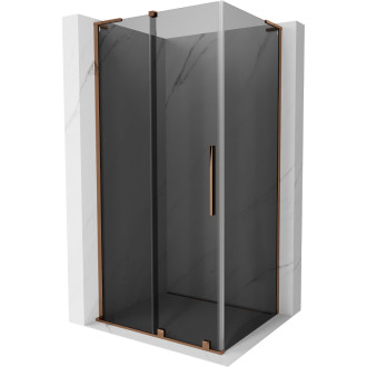 Mexen Velar L posuvný sprchový kout 100 x 90 cm, grafit, růžové zlato - 871-100-090-43-60
