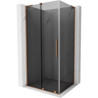 Mexen Velar L sprchový kout s posuvnou hlavicí 120 x 75 cm, grafit, kartáčovaná měď - 871-120-075-43-65