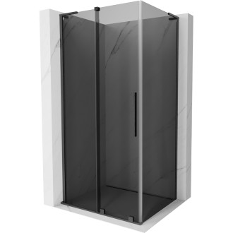 Mexen Velar L sprchový kout s posuvnou rukojetí 90 x 75 cm, grafit, kartáčovaná pistolově šedá - 871-090-075-43-66