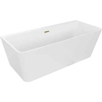 Volně stojící závěsná vana Mexen Volta 150 x 75 cm, bílá, zlatý přepad - 51131507500-50
