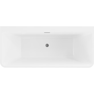 Volně stojící závěsná vana Mexen Volta 150 x 75 cm, bílá, kartáčovaný přepad v barvě pistole gray - 51131507500-66