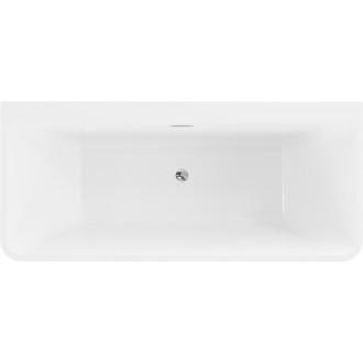 Volně stojící závěsná vana Mexen Volta 150 x 75 cm, bílá/černá, chromovaný přepad - 51131507575-01