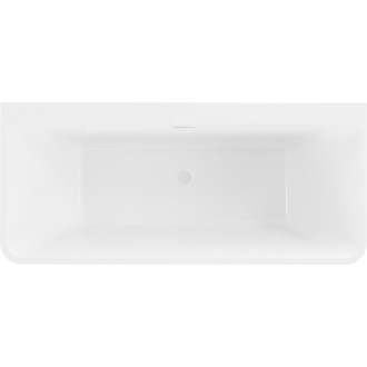 Volně stojící závěsná vana Mexen Volta 150 x 75 cm, bílá/černá, bílý přepad - 51131507575-20