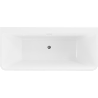 Volně stojící závěsná vana Mexen Volta 150 x 75 cm, bílá/černá, přepad v barvě gun metal - 51131507575-95