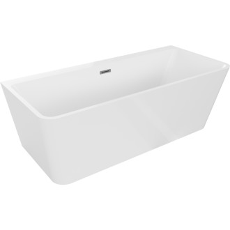 Volně stojící závěsná vana Mexen Volta 170 x 75 cm, bílá, přepad v barvě dělového kovu - 51131707500-95