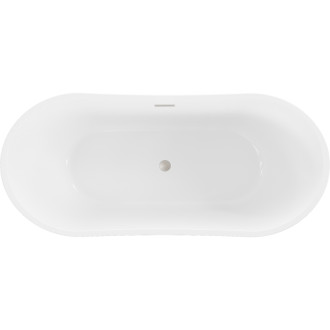 Volně stojící vana Mexen Montana 150 x 75 cm, bílá/černá, přepad kartáčovaný nikl - 52011507575-97