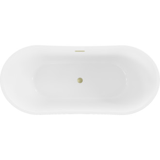 Volně stojící vana Mexen Montana 170 x 80 cm, bílá, přepad kartáčovaný zlatý - 52011708000-55
