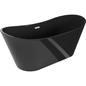 Volně stojící vana Mexen Montana 170 x 80 cm, černá, bílý přepad - 52011708070-20