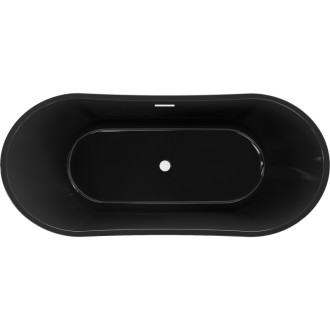 Volně stojící vana Mexen Montana 170 x 80 cm, černá, bílý přepad - 52011708070-20