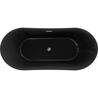 Volně stojící vana Mexen Montana 170 x 80 cm, černá, zlatý přepad - 52011708070-50