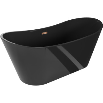 Volně stojící vana Mexen Montana 170 x 80 cm, černá, přepad z kartáčované mědi - 52011708070-65