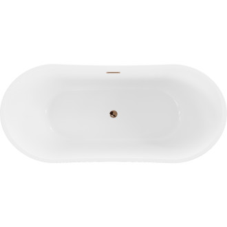 Volně stojící vana Mexen Montana 170 x 80 cm, bílá/černá, růžovo-zlatý přepad - 52011708075-60