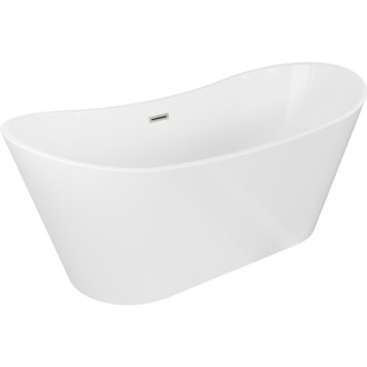 Volně stojící vana Mexen Montana 180 x 90 cm, bílá, přepad kartáčovaný nikl - 52011809000-97