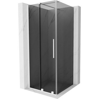 Posuvný sprchový kout Mexen Velar 90 x 90 cm, grafit, bílá - 871-090-090-41-20