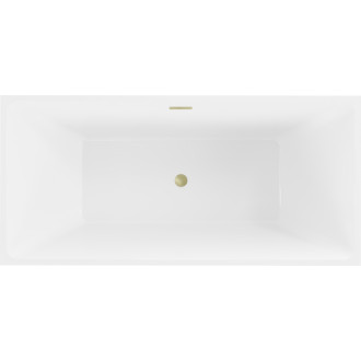 Volně stojící vana Mexen Nita 170 x 80 cm, bílá, přepad kartáčovaný zlatý - 52091708000-55