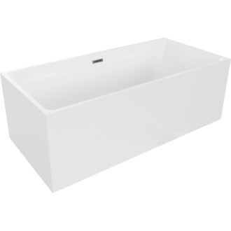 Volně stojící vana Mexen Nita 170 x 80 cm, bílá, přepad v barvě dělového kovu - 52091708000-95