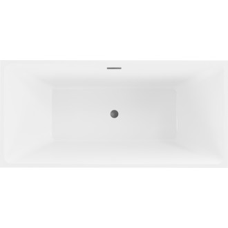 Volně stojící vana Mexen Nita 170 x 80 cm, bílá, přepad v barvě dělového kovu - 52091708000-95