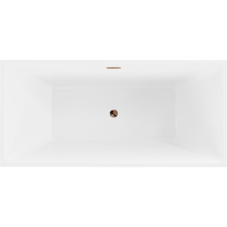 Volně stojící vana Mexen Nita 170 x 80 cm, bílá/černá, růžovo-zlatý přepad - 52091708075-60