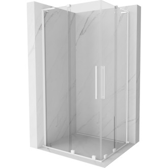 Mexen Velar L Duo posuvný sprchový kout 90 x 80 cm, průhledný, bílý - 871-090-080-02-03-20