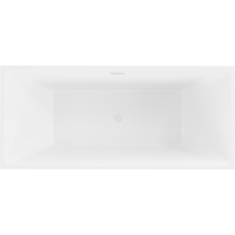 Volně stojící vana Mexen Solid 170 x 75 cm, bílá/černá, bílý přepad - 52121707575-20