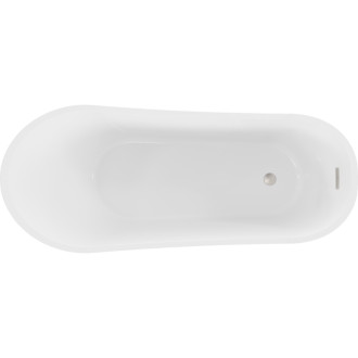 Volně stojící vana Mexen Alta 170 x 75 cm, bílá, přepad kartáčovaný nikl - 52141707500-97