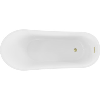 Volně stojící vana Mexen Alta 170 x 75 cm, bílá/černá, přepad kartáčovaný zlatý - 52141707575-55