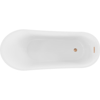 Volně stojící vana Mexen Alta 170 x 75 cm, bílá/černá, přepad z kartáčované mědi - 52141707575-65