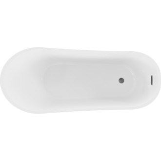 Volně stojící vana Mexen Alta 170 x 75 cm, bílá/černá, přepad v barvě dělového kovu - 52141707575-95