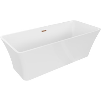 Volně stojící vana Mexen Tonia 170 x 75 cm, bílá, růžovo-zlatý přepad - 52171707500-60