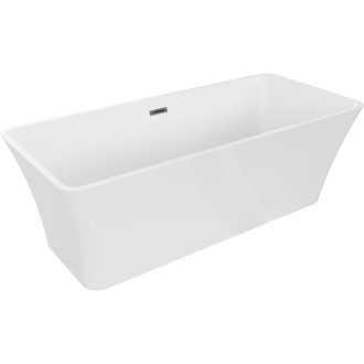 Volně stojící vana Mexen Tonia 170 x 75 cm, bílá, kartáčovaný přepad v barvě pistole šedé - 52171707500-66