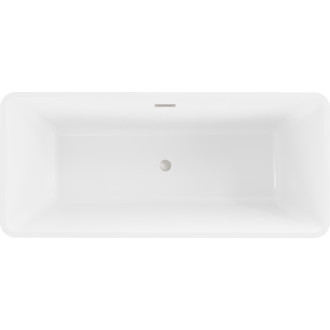 Volně stojící vana Mexen Tonia 170 x 75 cm, bílá, přepad kartáčovaný nikl - 52171707500-97